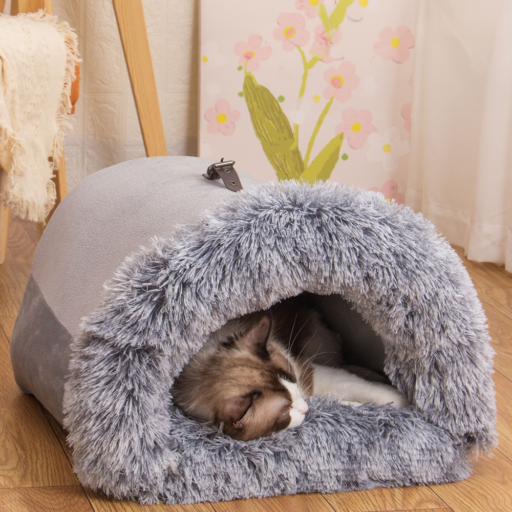 Luxurious Warm Pet House Bed for Cats and Small to Medium Dogs