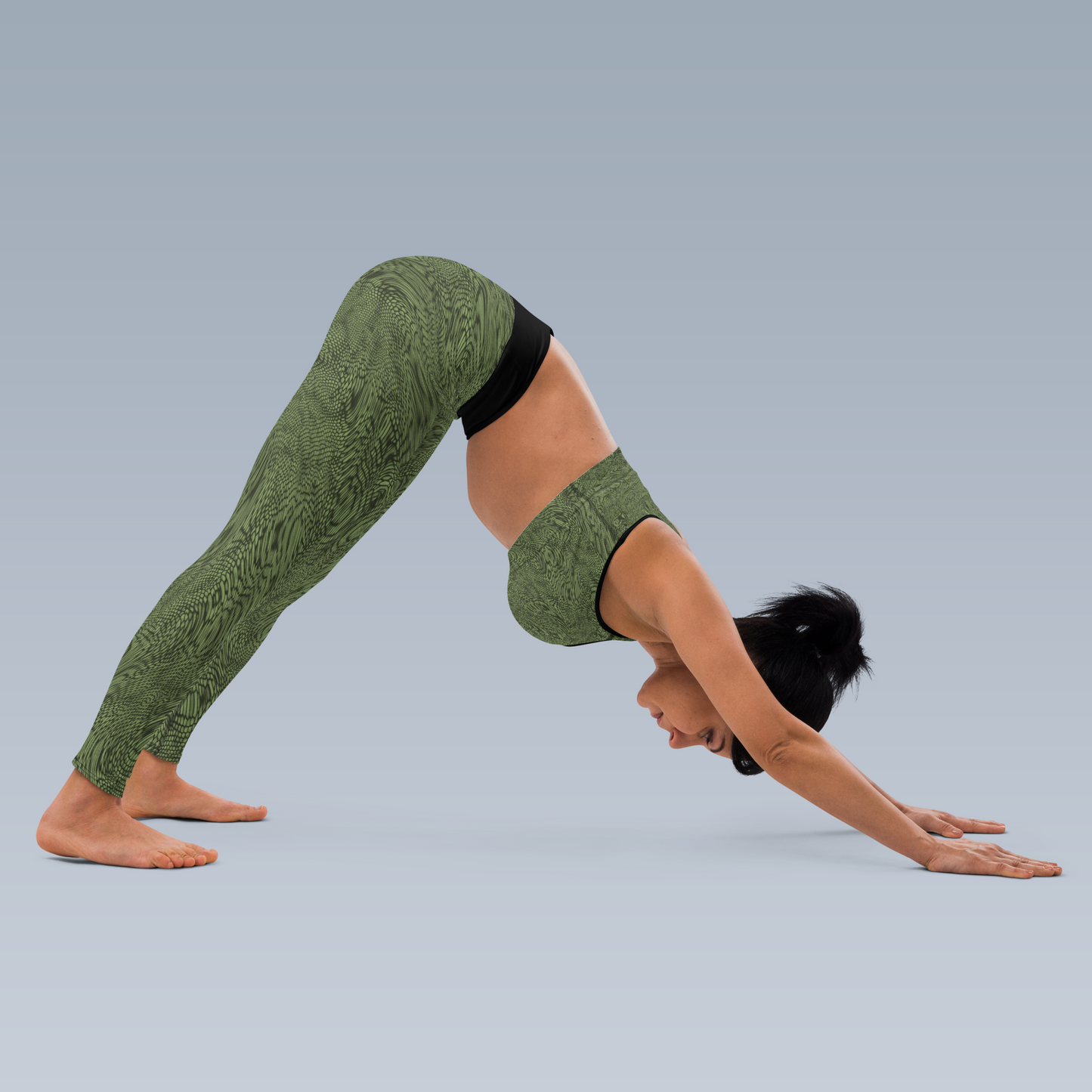 Fractal Yoga Leggings (Desert Green)