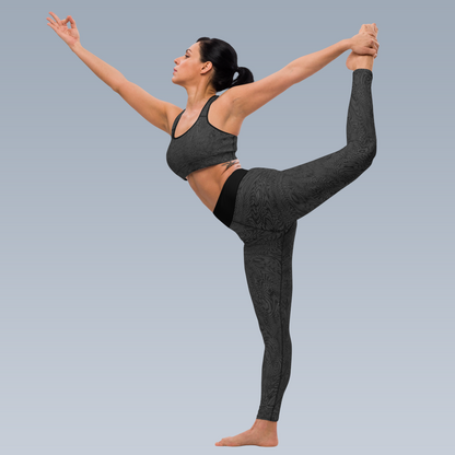 Fractal Yoga Leggings (Eclipse Grey)