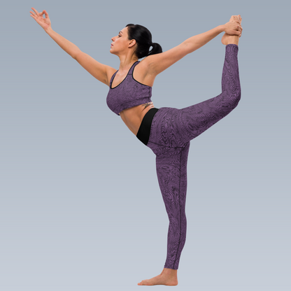 Fractal Yoga Leggings (Lavender)