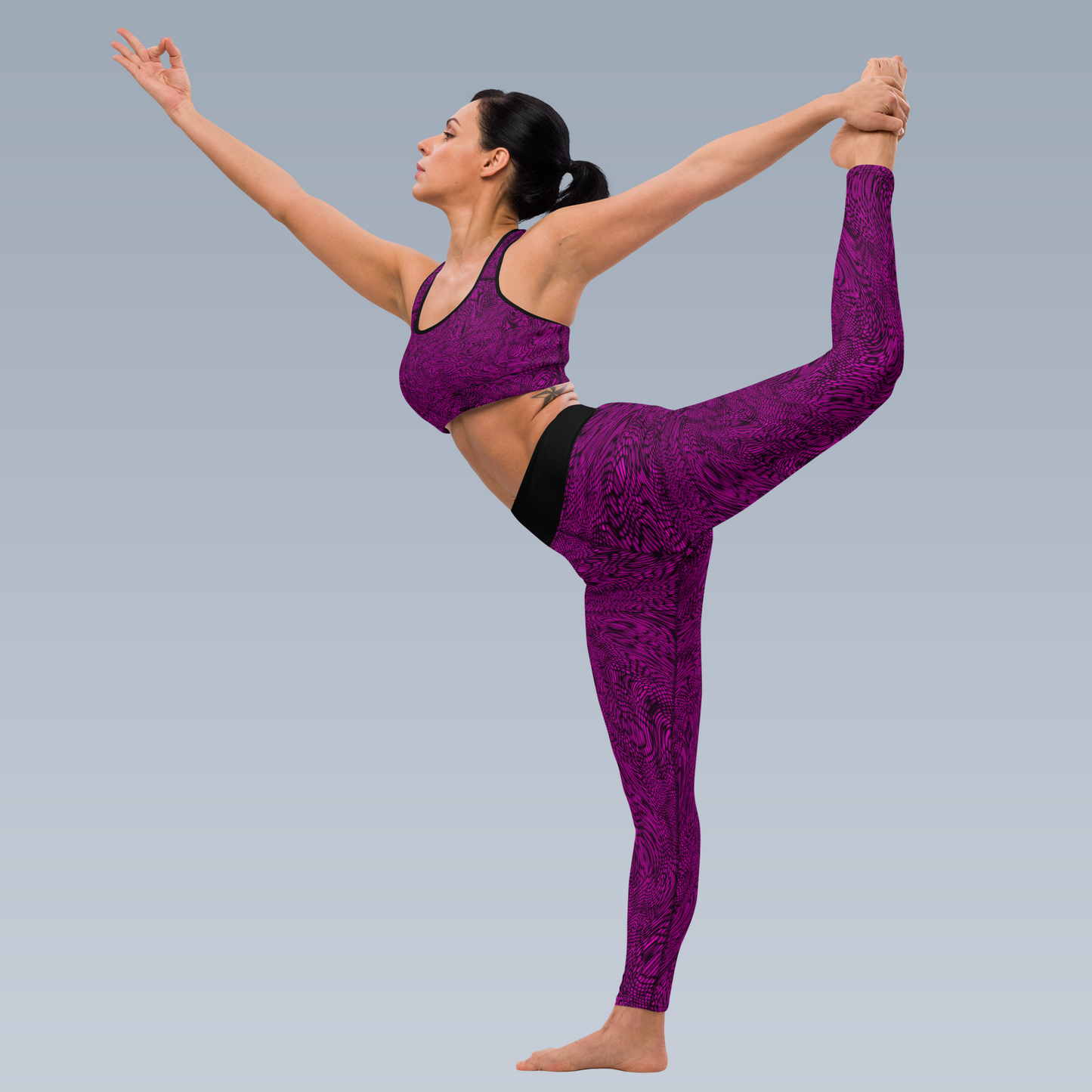 Fractal Yoga Leggings (Magenta)