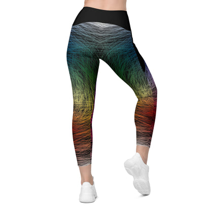 Wild Rainbow Crossover Leggings With Pockets - Comfortable Culture - Pants - Comfortable Culture