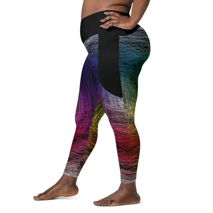 Wild Rainbow Crossover Leggings With Pockets - Comfortable Culture - Pants - Comfortable Culture