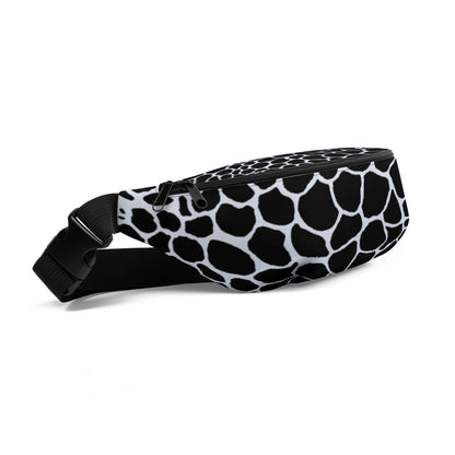 Wild Black and White Outline Fanny Pack | Animal Organic Print | Festival Waist Pack | - Comfortable Culture - Fanny Packs - Comfortable Culture