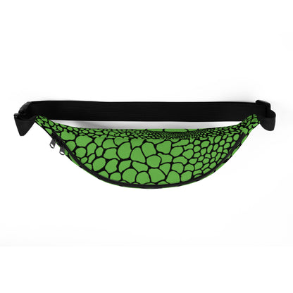 Wild Fanny Pack (Green/Black) | Colorful Organic Print | Festival Bum Bag | Belt Bag | Waist Pack | - Comfortable Culture - Fanny Packs - Comfortable Culture