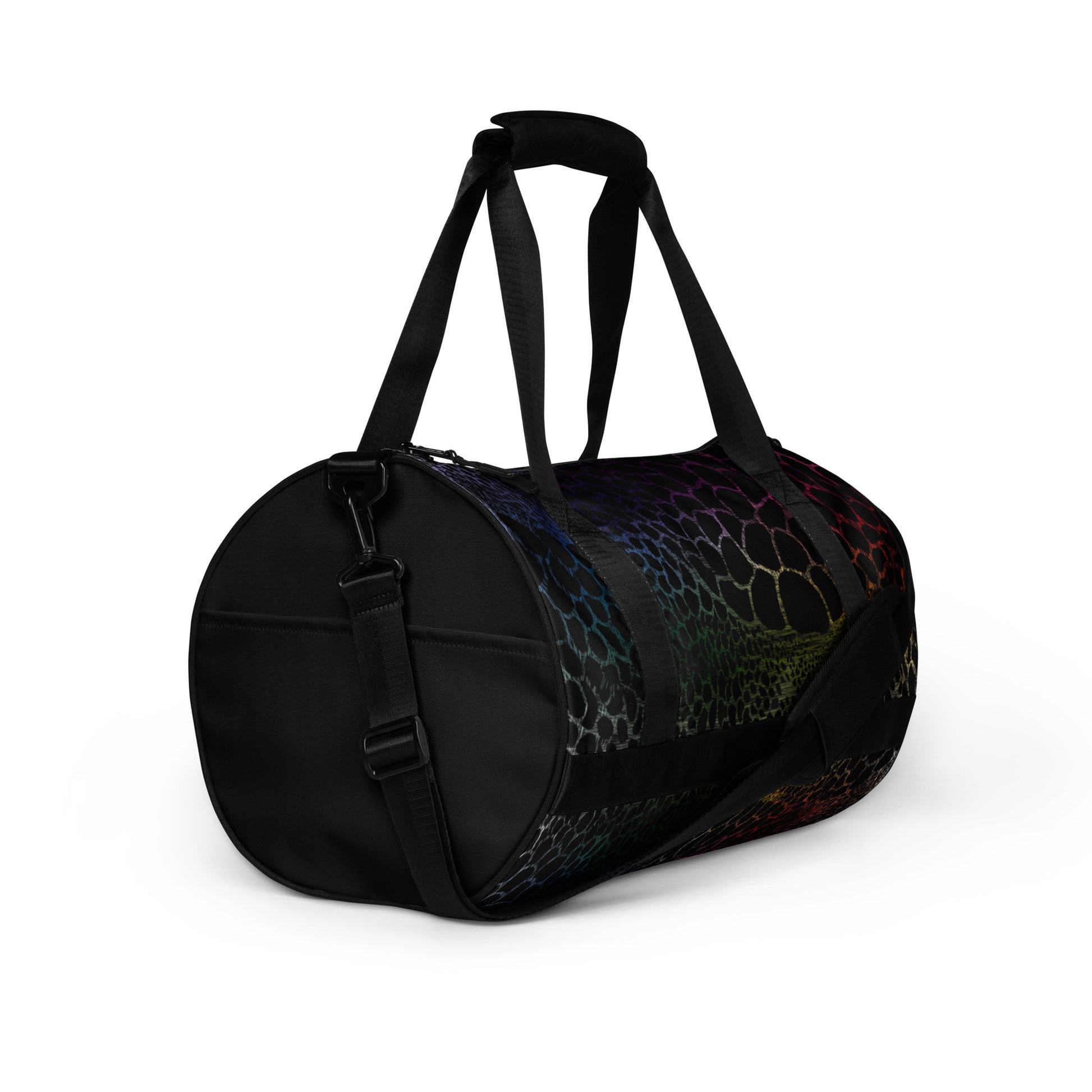 Wild Rainbow Outline (Gym Duffel Bag) - Comfortable Culture - Duffel Bags - Comfortable Culture