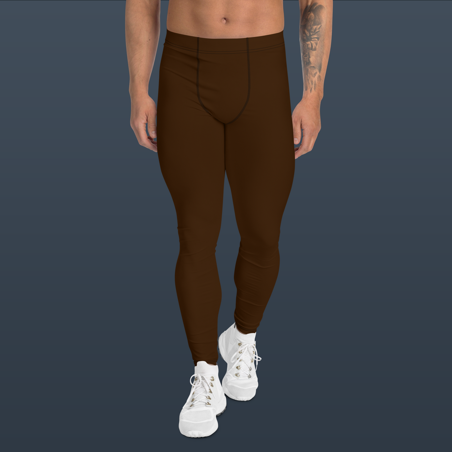 Men's Athletic Leggings (Dark Brown)