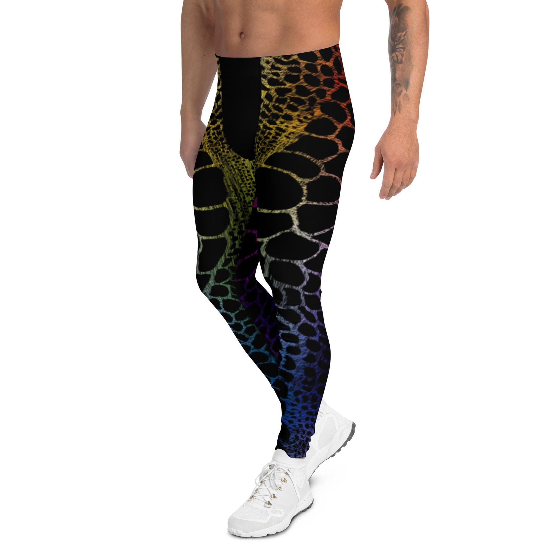 Wild Rainbow Outline (Men's Leggings) - Comfortable Culture - Pants - Comfortable Culture