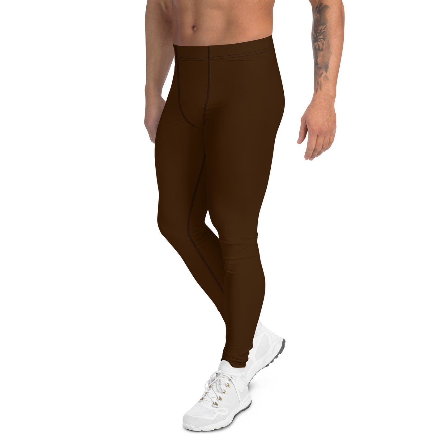 Men's Athletic Leggings (Dark Brown)