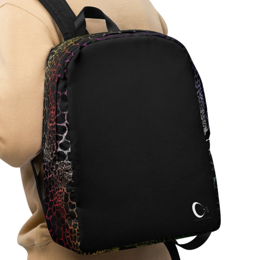 Wild Rainbow Outline | Modern & Minimalist Water-Resistant Laptop Backpack with Hidden Pocket | - Comfortable Culture - Backpacks - Comfortable Culture