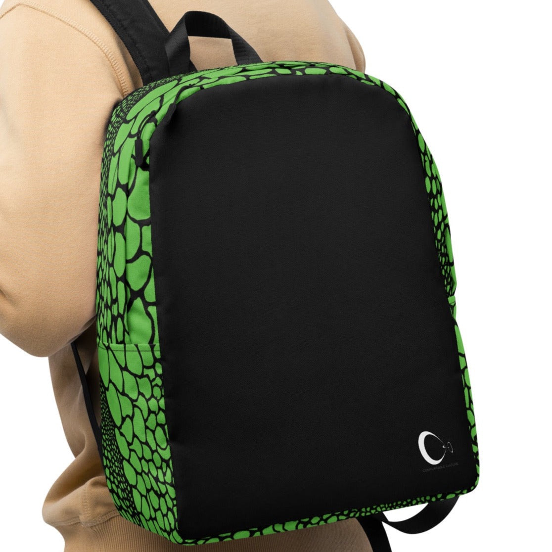 Wild Green Organic Print Backpack | Modern & Minimalist Water-Resistant Laptop Backpack with Hidden Pocket | - Comfortable Culture - Backpacks - Comfortable Culture