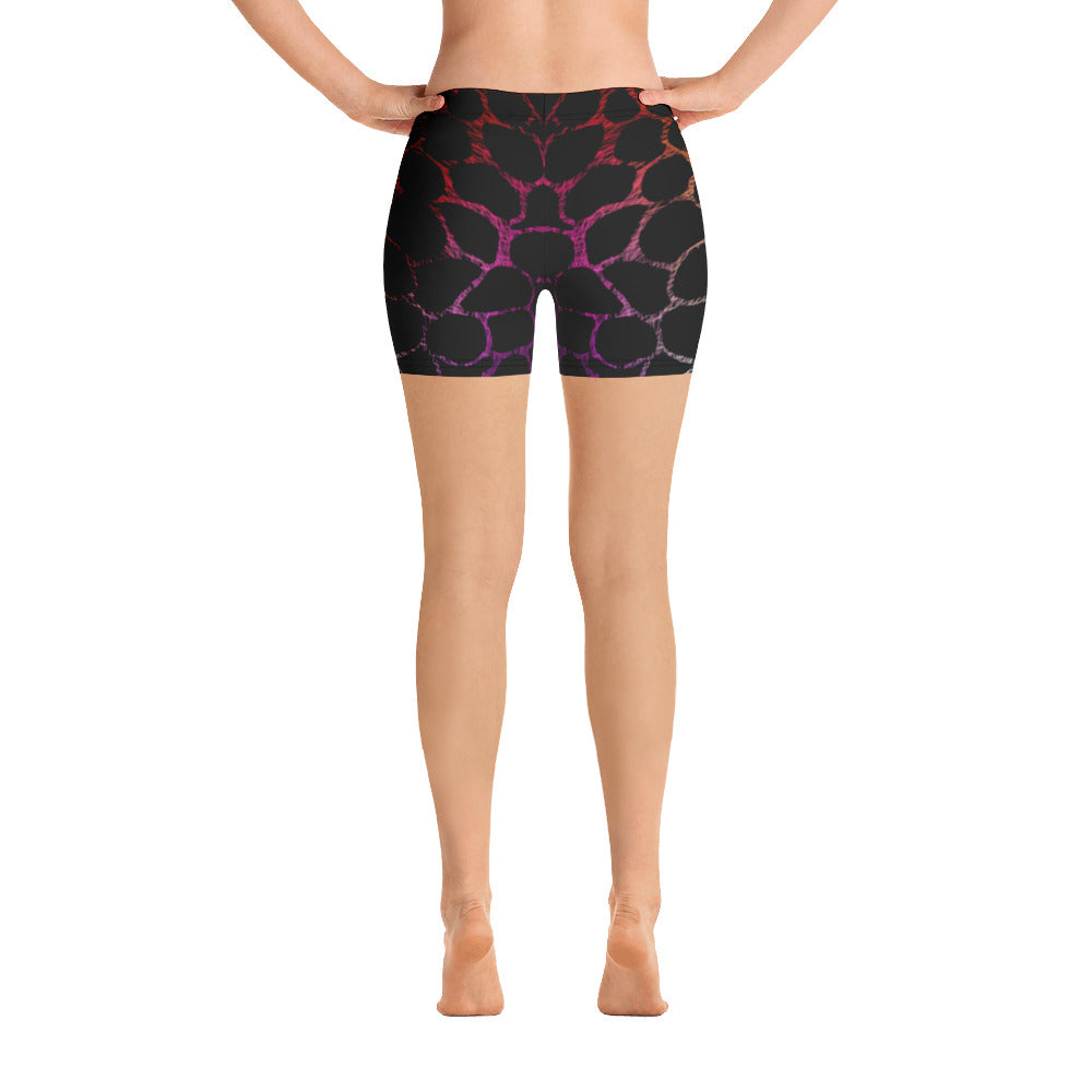 Wild Rainbow Outline (Women's Yoga, Gym, Fitness Shorts) - Comfortable Culture - Shorts - Comfortable Culture