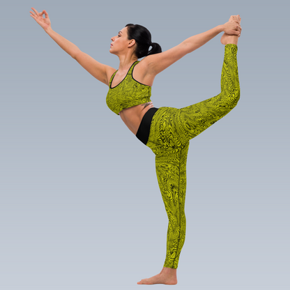 Fractal Yoga Leggings (Yellow)