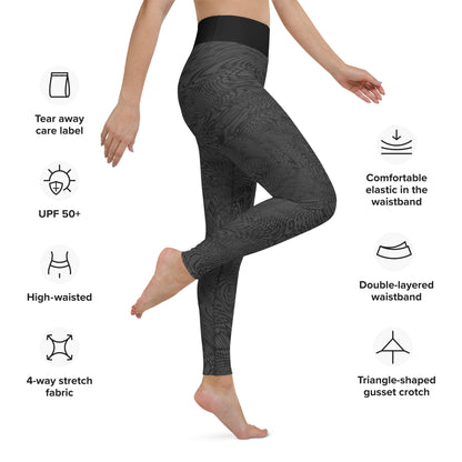 Yoga Leggings | Eclipse Grey Psychedelic Snake Skin Festival Leggings | Fractal leggings | Gym Exercise Leggings | Stretch Pants | Tights | - Comfortable Culture - Leggings - Comfortable Culture