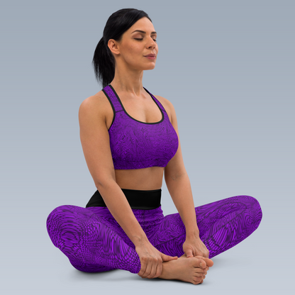 Fractal Yoga Leggings (Purple)