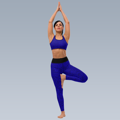 Fractal Yoga Leggings (Blue)