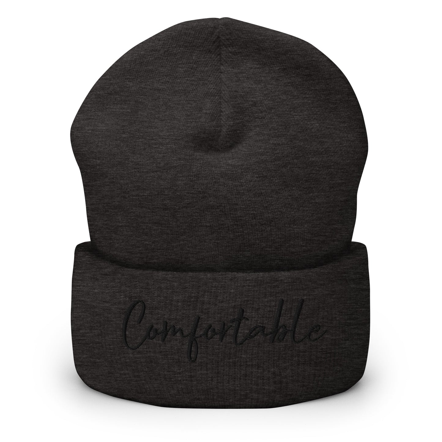 "Comfortable" Cuffed Beanie (Black Text) - Comfortable Culture - Hats - Comfortable Culture