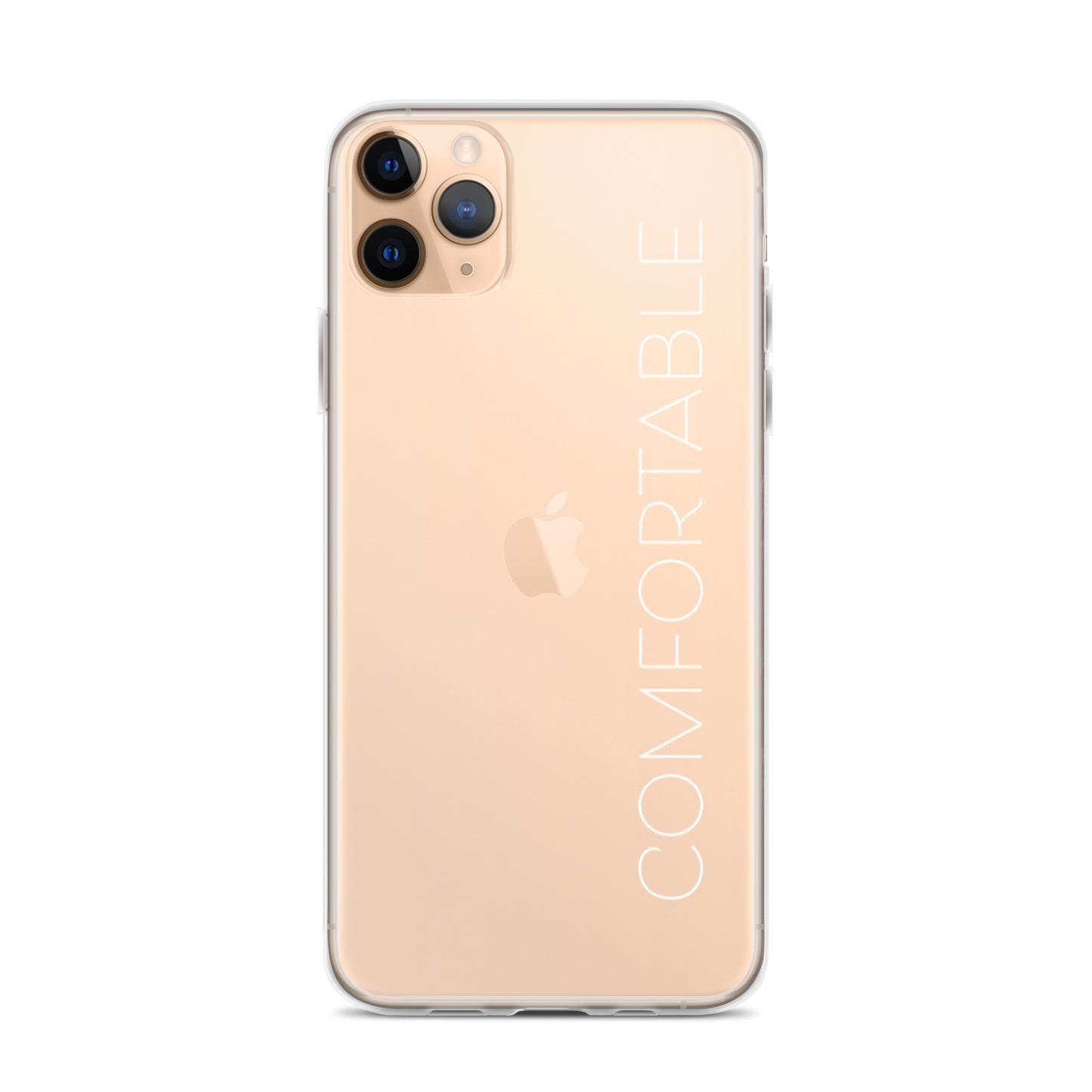 "Comfortable" Clear iPhone Case (White Text) - Comfortable Culture - iPhone 11 Pro Max - Mobile Phone Cases - Comfortable Culture