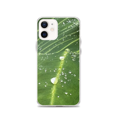 Leaf Raindrop Close-up (iPhone Case) - Comfortable Culture - iPhone 12 - Mobile Phone Cases - Comfortable Culture