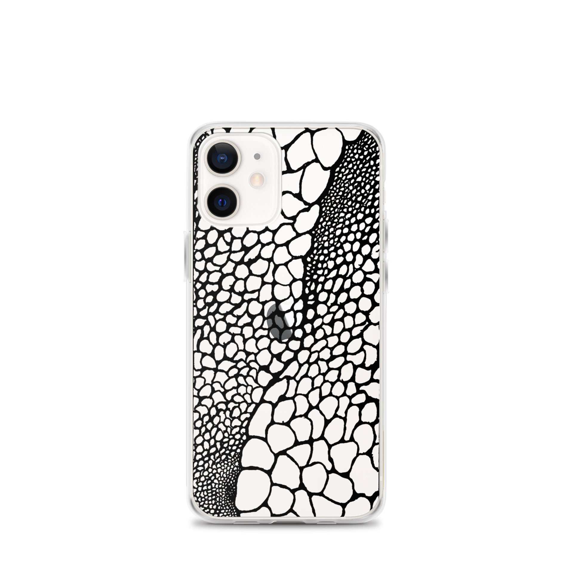 Abstract Bubble Drawing (Clear iPhone Case) - Comfortable Culture - iPhone 12 mini - Mobile Phone Cases - Comfortable Culture