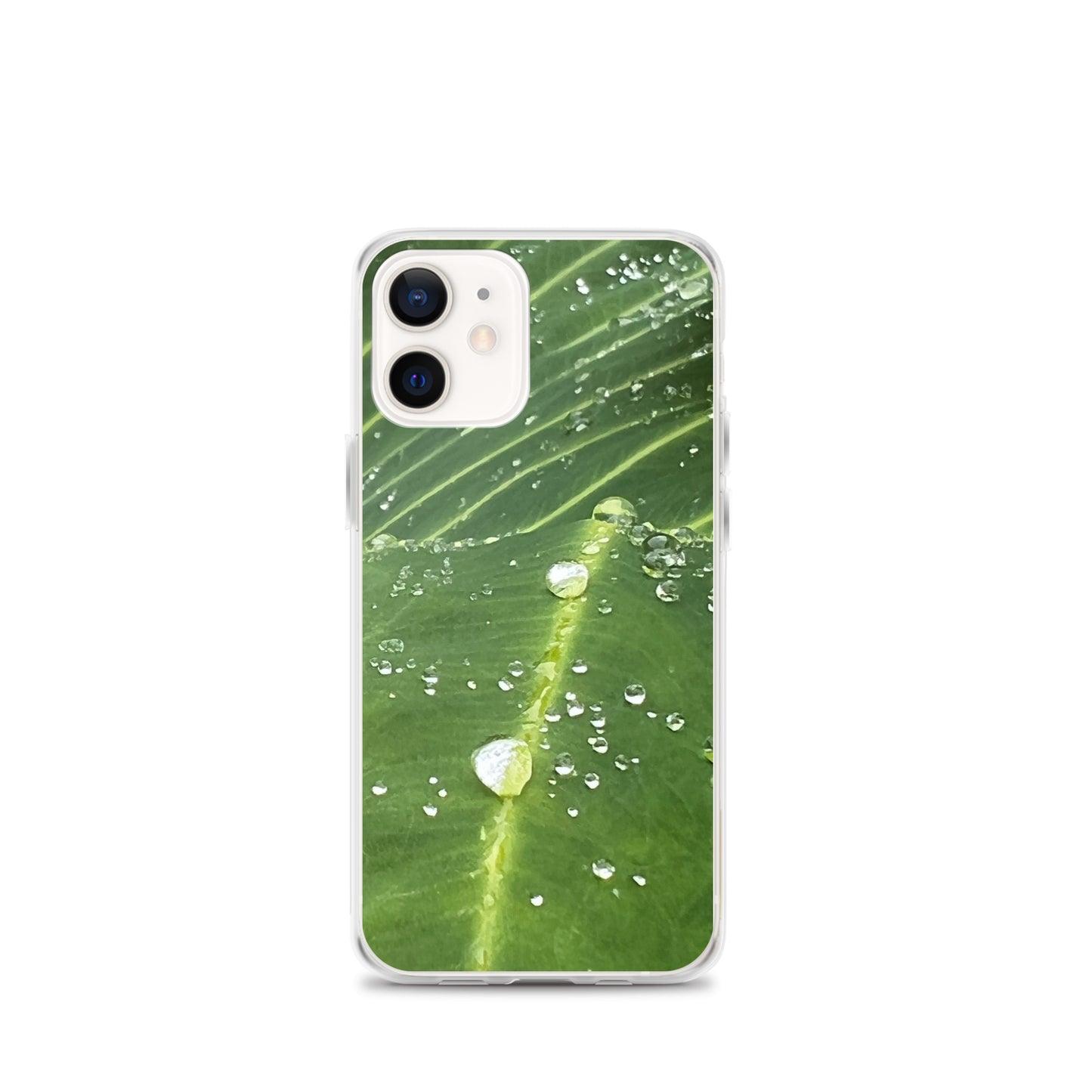 Leaf Raindrop Close-up (iPhone Case) - Comfortable Culture - iPhone 12 mini - Mobile Phone Cases - Comfortable Culture