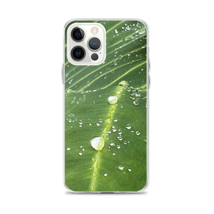 Leaf Raindrop Close-up (iPhone Case) - Comfortable Culture - iPhone 12 Pro Max - Mobile Phone Cases - Comfortable Culture