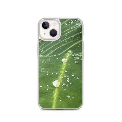 Leaf Raindrop Close-up (iPhone Case) - Comfortable Culture - iPhone 13 - Mobile Phone Cases - Comfortable Culture