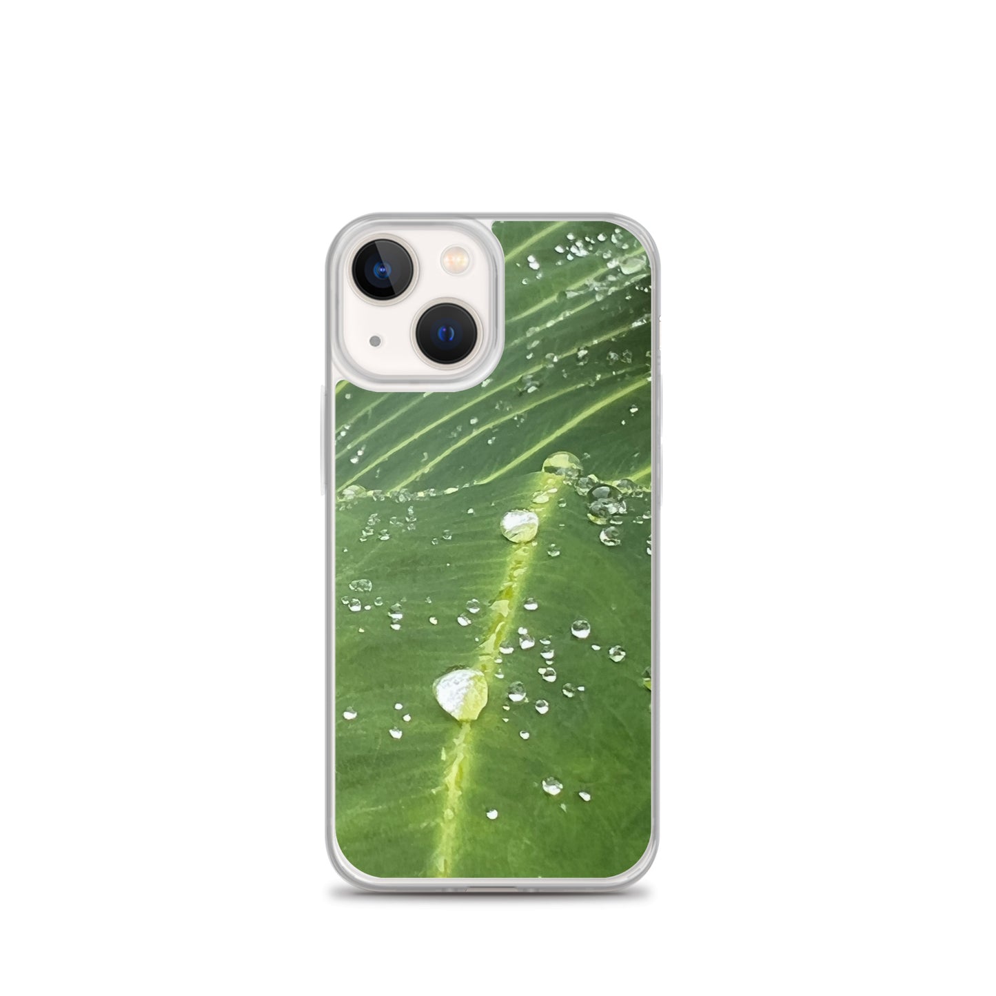 Leaf Raindrop Close-up (iPhone Case) - Comfortable Culture - iPhone 13 mini - Mobile Phone Cases - Comfortable Culture