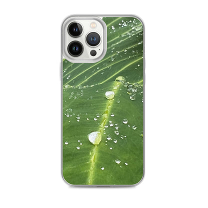 Leaf Raindrop Close-up (iPhone Case) - Comfortable Culture - iPhone 13 Pro Max - Mobile Phone Cases - Comfortable Culture