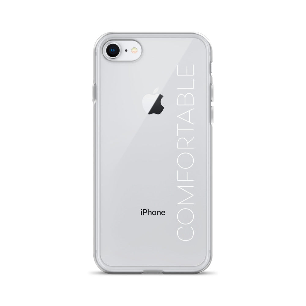 "Comfortable" Clear iPhone Case (White Text) - Comfortable Culture - iPhone 7/8 - Mobile Phone Cases - Comfortable Culture