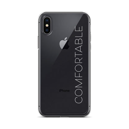 "Comfortable" Clear iPhone Case (White Text) - Comfortable Culture - iPhone X/XS - Mobile Phone Cases - Comfortable Culture
