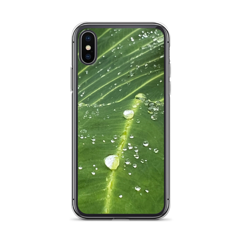 Leaf Raindrop Close-up (iPhone Case) - Comfortable Culture - iPhone X/XS - Mobile Phone Cases - Comfortable Culture