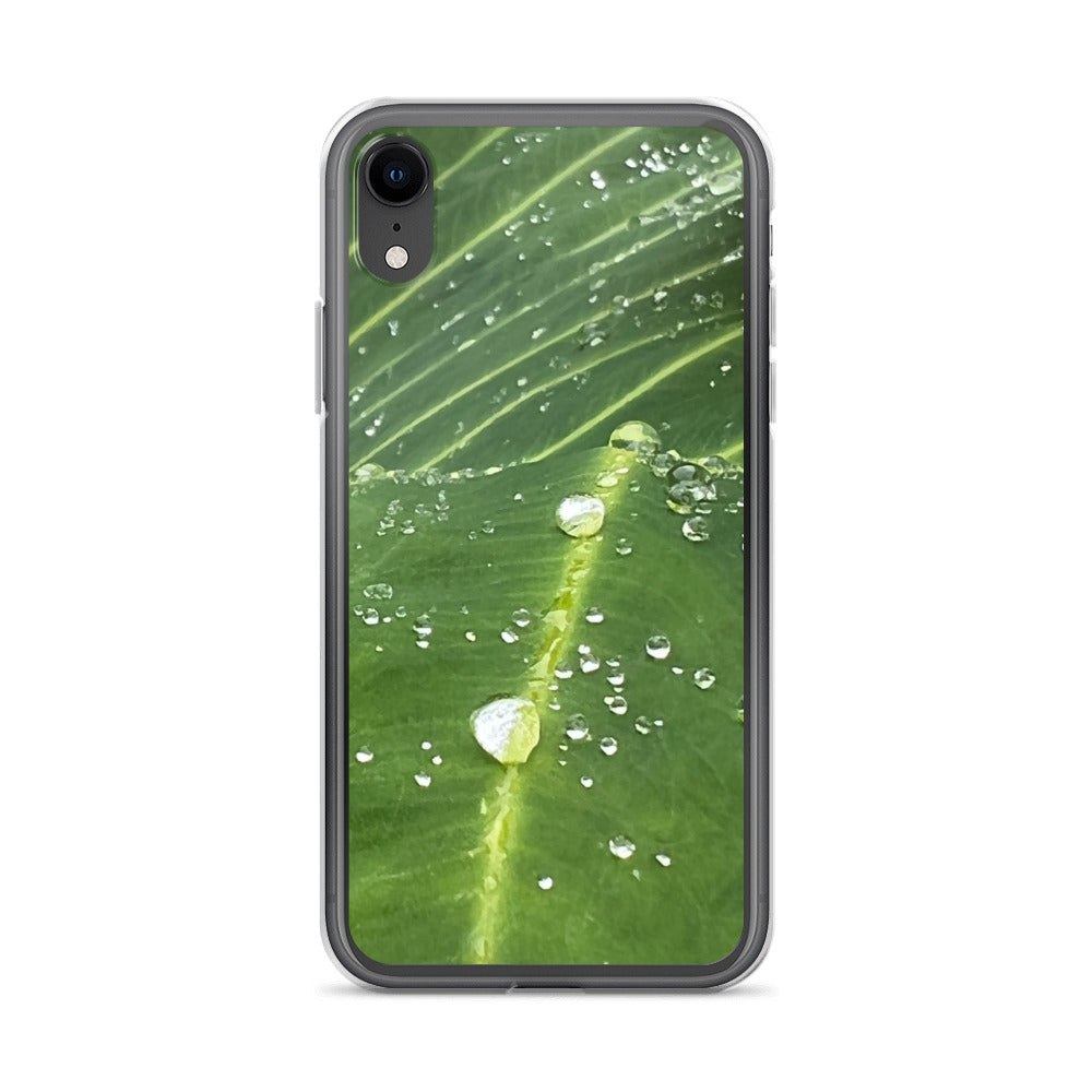 Leaf Raindrop Close-up (iPhone Case) - Comfortable Culture - iPhone XR - Mobile Phone Cases - Comfortable Culture