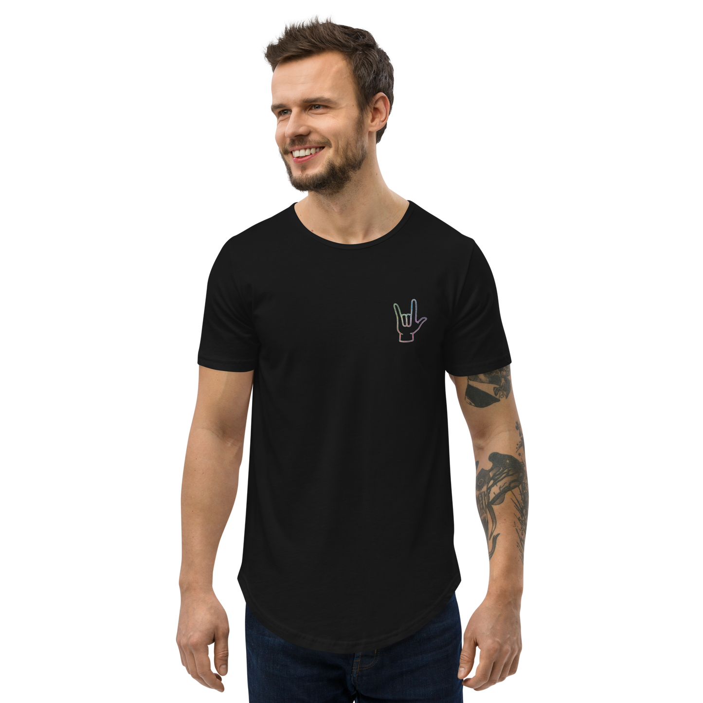 ILY Men's Curved Hem T-Shirt - Comfortable Culture - Black / L - Shirts & Tops - Comfortable Culture