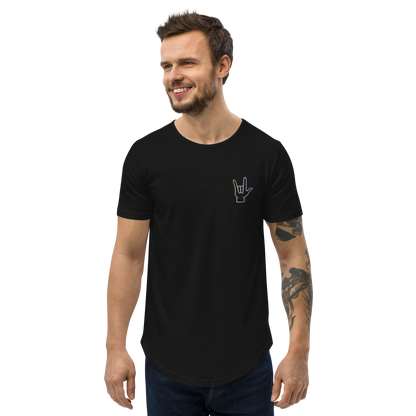 ILY Men's Curved Hem T-Shirt - Comfortable Culture - Black / L - Shirts & Tops - Comfortable Culture