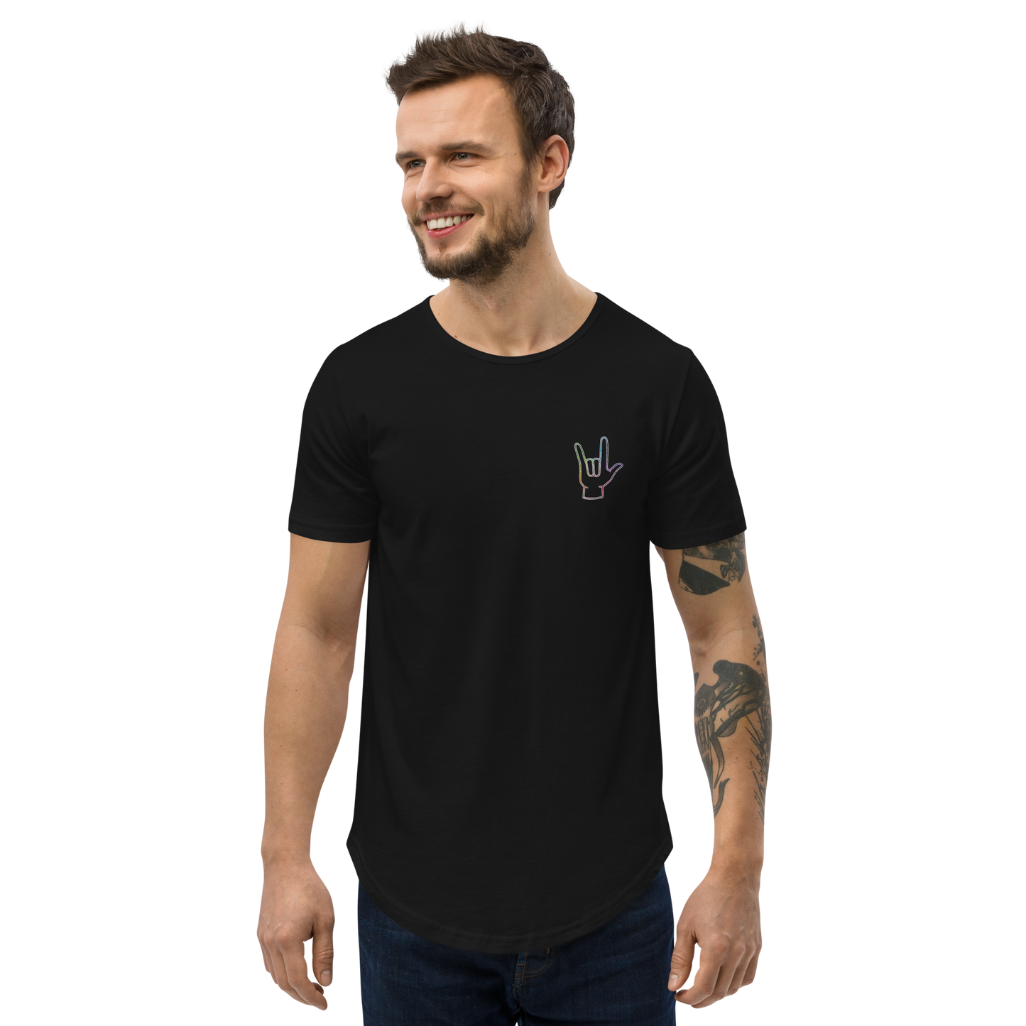 ILY Men's Curved Hem T-Shirt - Comfortable Culture - Black / XL - Shirts & Tops - Comfortable Culture