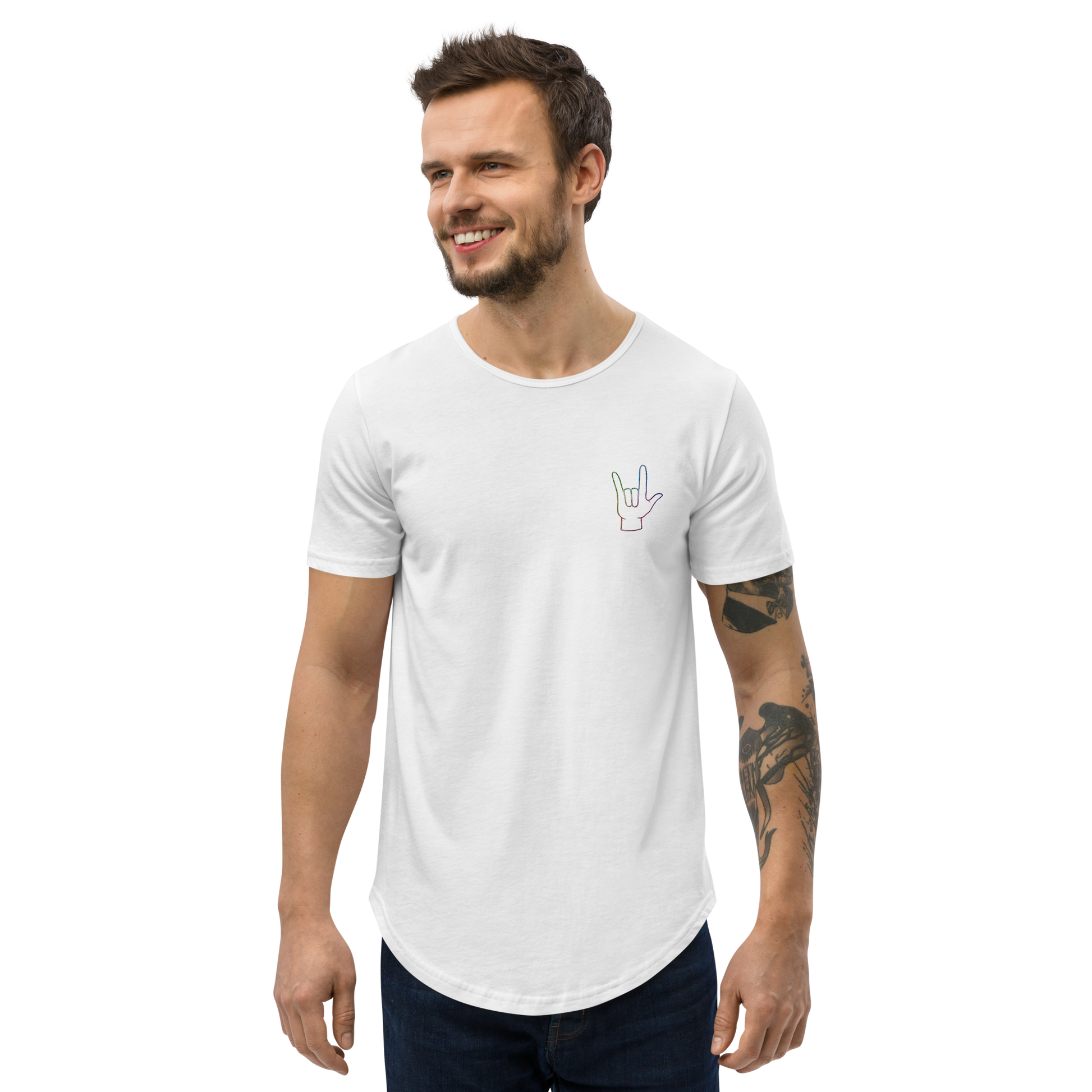 ILY Men's Curved Hem T-Shirt - Comfortable Culture - White / S - Shirts & Tops - Comfortable Culture