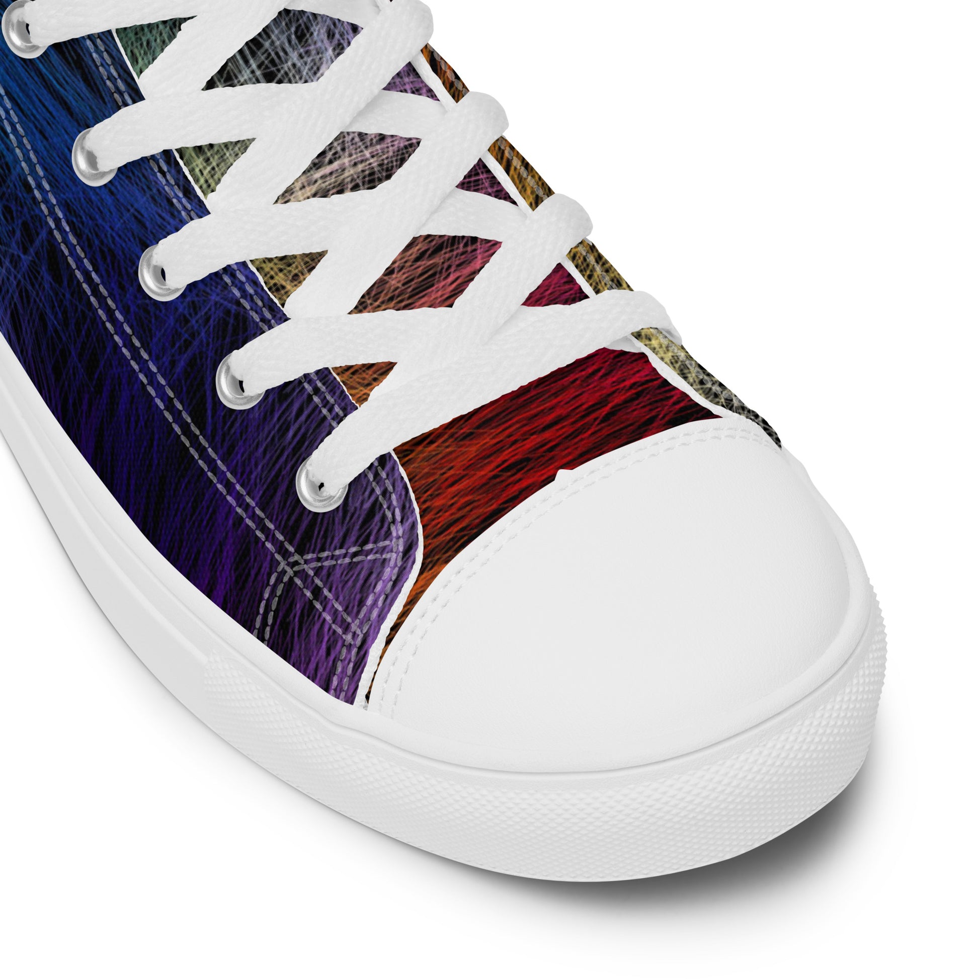 Wild Rainbow Men’s High Top Canvas Shoes | Casual LGBTQ+ Shoes | Stylish Festival Sneakers | Pride Shoes | Lace Up Sneakers | - Comfortable Culture - Shoes - Comfortable Culture