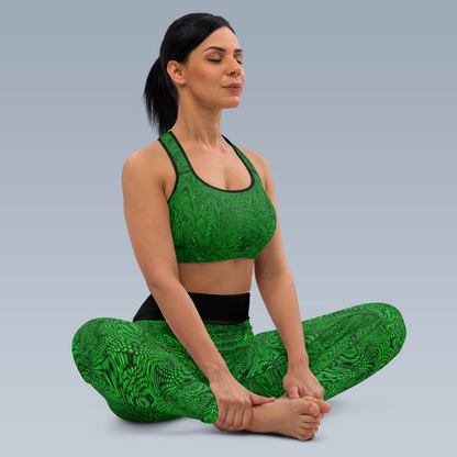 Fractal Yoga Leggings (Green)