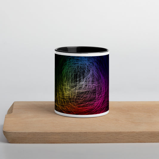 Wild Rainbow Mug with Black Interior/Handle - Comfortable Culture - Default Title - Mugs - Comfortable Culture