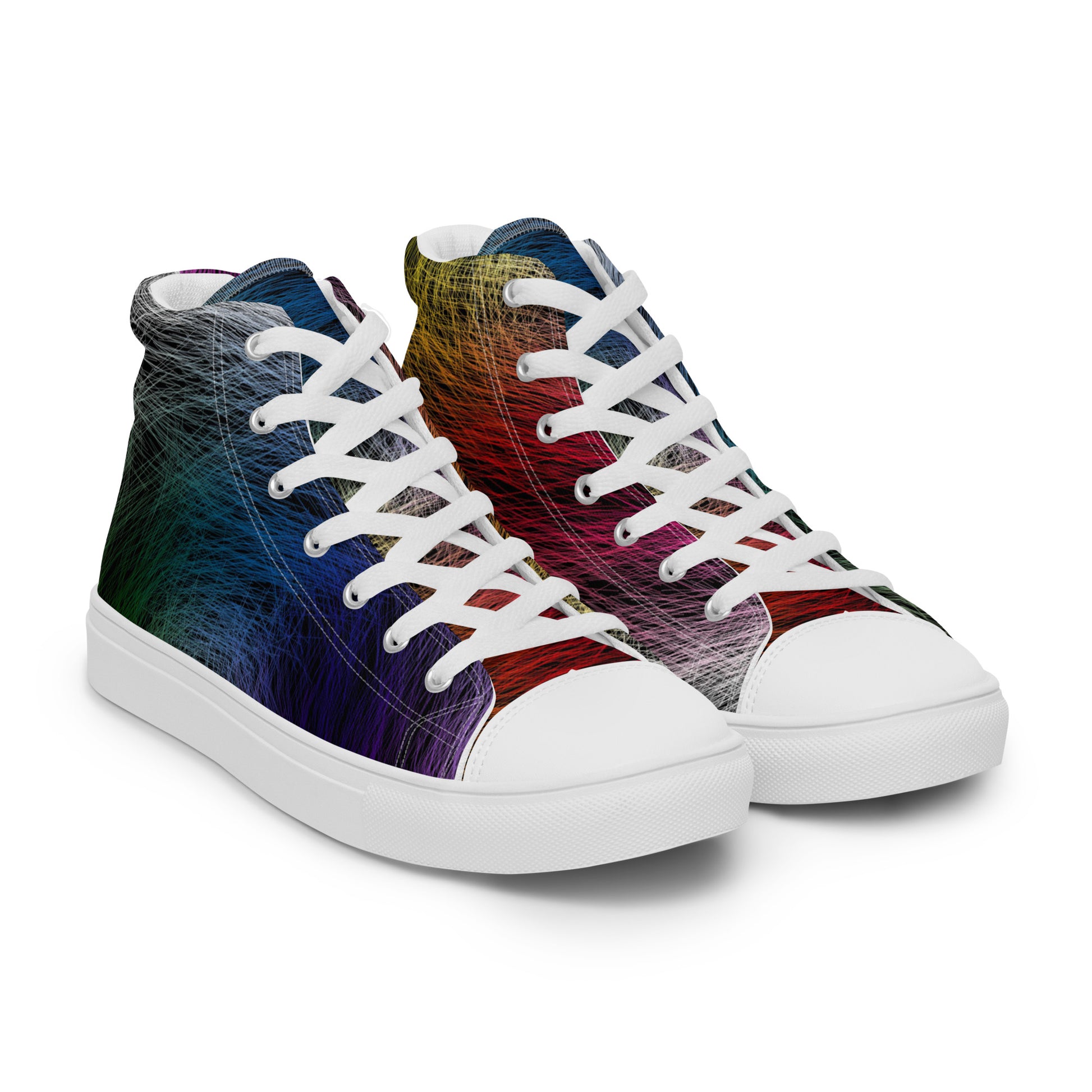 Wild Rainbow Women’s High Top Canvas Shoes | Casual LGBTQ+ Shoes | Stylish Festival Sneakers | Pride Shoes | Lace Up Sneakers | - Comfortable Culture - Shoes - Comfortable Culture