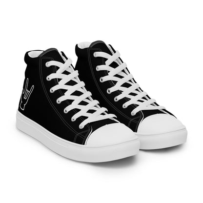 ILY Women’s High Top Canvas Shoes | Sign Language Sneaker | Casual Print Shoes | Stylish Festival Sneakers | ASL Shoes | Lace Up Sneakers | - Comfortable Culture - Shoes - Comfortable Culture